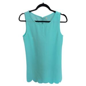Mittoshop Size Small Women's Mint Sleeveless Scallop Hem Dress NWOT